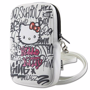 Hello Kitty laukku, valkoinen Graffiti Kitty Head