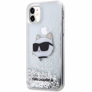 Karl Lagerfeld KLHCN61LNCHCS iPhone 11 / XR hopeinen/hopeinen kovakuori Glitter Choupette Head