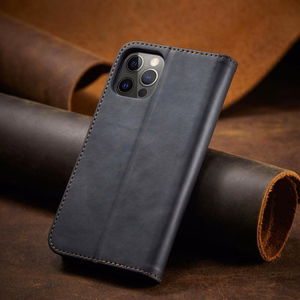 Magneetti Fancy Kotelo Kotelo iPhone 12 Pro Max pussi lompakko kortinhaltija Musta