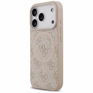Guess 4G Ring Classic Logo MagSafe-suojakuori iPhone 17 Pro:lle - vaaleanpunainen