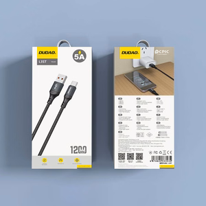 Dudao L3ST USB-A - USB-C 5A Kaapeli 1.2m punottu - musta