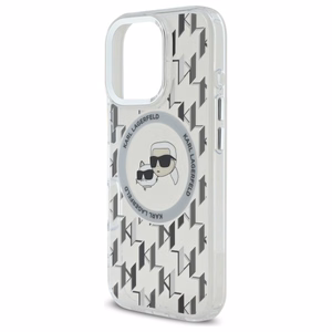 Karl Lagerfeld IML Monogram Karl ja Choupette Head MagSafe iPhone 16 Pro Suojakuori - Kirkas