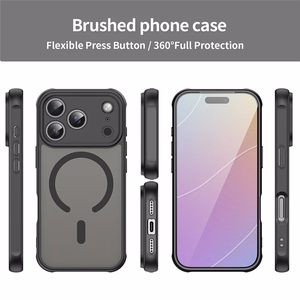 Musta magneettinen mattapintainen iskunkestävä PC- ja TPU-suojakuori puhelimelle iPhone 18 Pro / 17 Pro