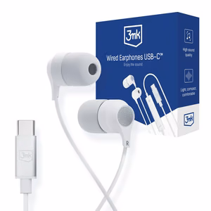 Kuulokkeet 3mk Wired Earphones USB-C valkoinen
