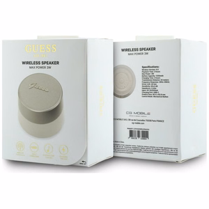 Guess 5 W Script Metal Logo Bluetooth-kaiutin, kullanvärinen