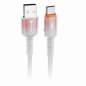 Kaapeli FORCELL F-ENERGY C351 USB A - Micro USB QC3.0 2,4A 18W liukuväri 1 m valkoinen (m)