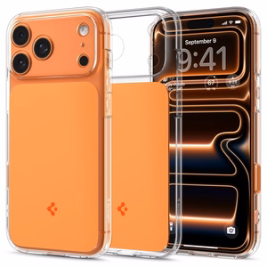 Spigen Thin Fit MagSafe Suojakuori iPhone 17 Pro:lle - Läpinäkyvä Oranssi