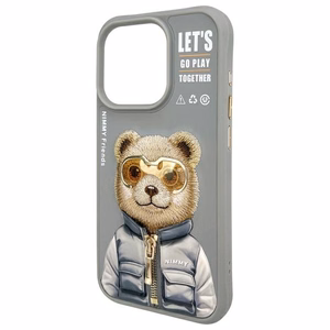 NIMMY Suojakuori COOL&CUTE 2.0 Karhu iPhone 15 Pro Max:lle harmaa