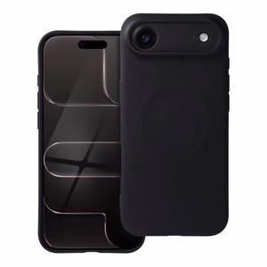 Silikoninen Mag Cover iPhone 17 AIR:lle MagSafe-yhteensopiva musta