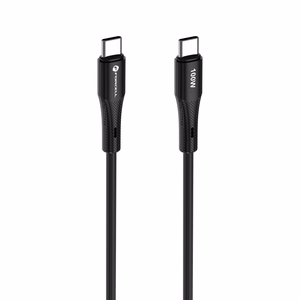 Kaapeli USB C - USB C Forcell F-Energy QC4.0 PD 5A 100W Silicone 1 m C347 musta