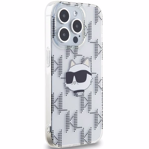 Karl Lagerfeld IML Choupette Head & Monogram suojakuori iPhone 15 Pro Max:lle - läpinäkyvä