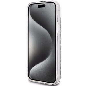Guess IML 4G Gold Stripe suojakuori iPhone 15 Plus / 14 Plus:lle - musta