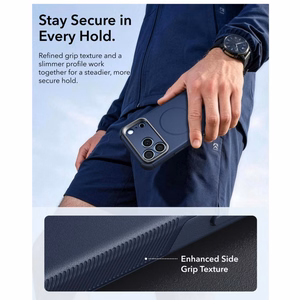 ESR Cyber Tough Kickstand MagSafe suojakuori malleille iPhone 18 Pro / 17 Pro, tummansininen