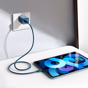 Baseus Super Si Pikalaturi 1C 20W USB-C-kaapelilla Lightning-liittimeen 1 m sininen