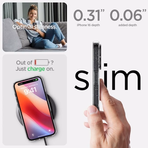 Spigen Liquid Crystal suojakuori laitteelle iPhone 16 6.1", läpinäkyvä glitter