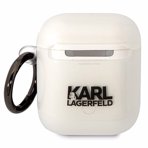 Karl Lagerfeld KLA2HNIKTCT läpinäkyvä suojus AirPods 1/2:lle Karlin pää
