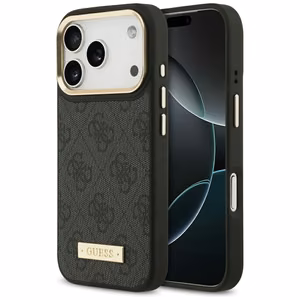 Guess 4G Logo Plate MagSafe suojakuori iPhone 17 Pro - musta