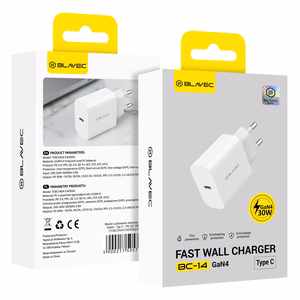 Blavec BC-14 GaN4 30 W USB-C PD/QC -verkkovirtalähde, 3 A, valkoinen