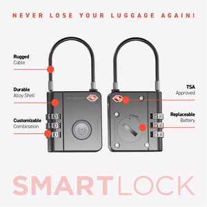KEYSMART SmartLock; TSA hyväksytty Find My lukko, musta