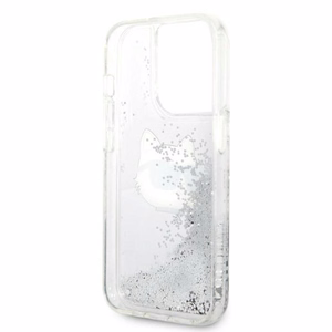 Karl Lagerfeld KLHCP14LLNHCCS iPhone 14 Pro 6.1" hopeinen/hopeinen kovakuori Glitter Choupette Head