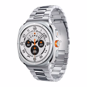 Spigen Modern Fit Band -metalliranneke Samsung Galaxy Watch Ultra 47 mm -kellolle, hopea