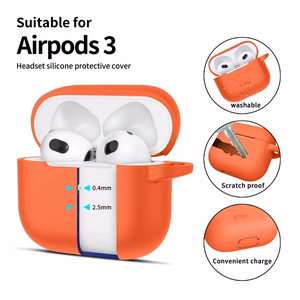 Tech-Protect Silikoninen Hook Suojakuori Apple AirPods 3:lle - oranssi