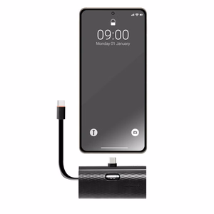 Ulkoinen akku Forcell F-Energy Power Plug F5K3 PD 20W 5000 mAh sisäänrakennetulla USB C -liittimellä musta