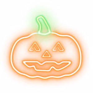 Neolia Neon Plexi LED Pumpkin with Stem Orange Green NNE13