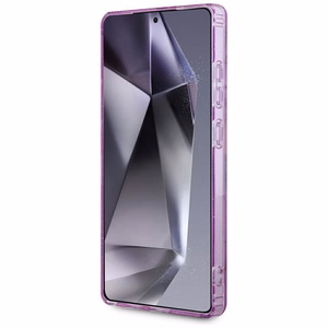 Guess Glitter Flowers Triangle Buttons MagSafe case for Samsung Galaxy S25 Ultra - purple