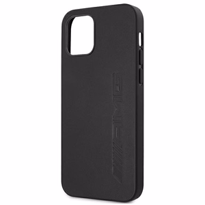 AMG Nahka Hot Stamped Kotelo iPhone 12 Pro Max - musta