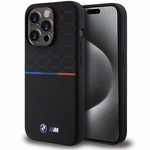BMW M Silikoninen Pattern MagSafe Suojakuori iPhone 15 Pro:lle - musta