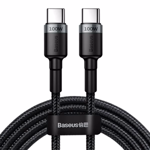 USB-kaapeli Baseus Cafule PD100W Type-C 2,0m harmaa-musta CATKLF-ALG1