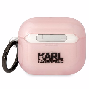 Karl Lagerfeld KLA3HNCHTCP vaaleanpunainen suojus AirPods 3:lle Ikonik Choupette