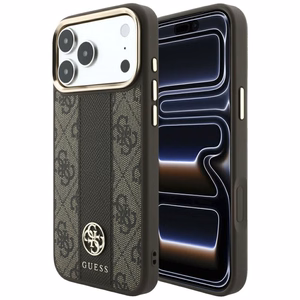Kotelo mallille IPHONE 18 Pro Max/17 Pro Max MagSafe-yhteensopiva (Stripe Round and Classic Logos 4G) (väri: ruskea)