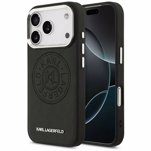 KARL LAGERFELD suojakuori IPHONE 17 Pro:lle MagSafe-yhteensopiva KLHMP17LPSKRPMK (PU W/ Point & Metal Logo) musta