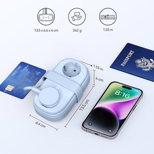 Orico AP3 20W GaN 5in1 jatkojohto 2x AC + 2x USB-A + 1x USB-C - sininen