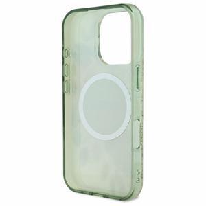Guess IML Flower & Tonal Circle MagSafe case for iPhone 16 Pro - green
