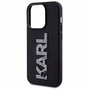 Karl Lagerfeld Suojakuori iPhone 15 Pro Max:lle KLHCP15X3DMBKCK (3D Logo Glitter) musta