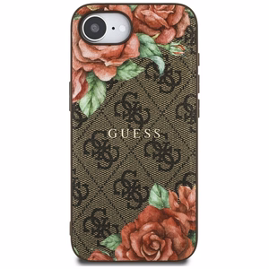 Guess 4G Flowers Print MagSafe Suojakuori iPhone 16e:lle - Ruskea