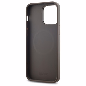 DKNY Nahkainen Checkered Mono Pattern MagSafe iPhone 14 Pro Max:lle Suojakuori - Beige