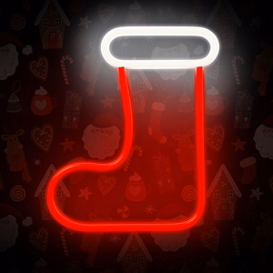 Neon LED CHRISTMAS SOCK white red FLNE23 Forever Light
