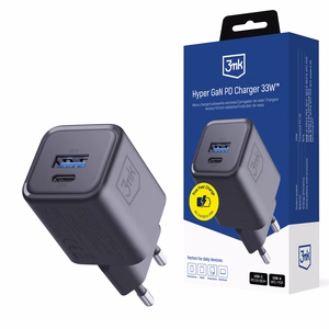3mk Hyper Charger PD 33W GaN QC4+ PPS AFC FCP SCP 1A1C Seinälaturi - musta