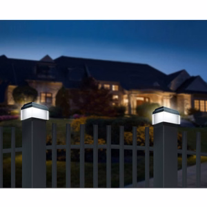 GreenBlue GB128 – 100×100 mm aurinkokäyttöinen LED-aitatolppavalo hämärätunnistimella