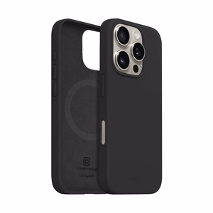 Crong Color Cover Magnetic MagSafe suojakuori iPhone 16 Pro Max -laitteelle, musta