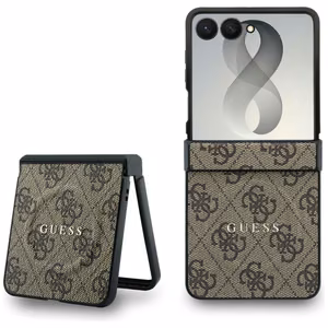 Ruskea Guess 4G Classic MagSafe -suojakuori Samsung Galaxy Z Flip8 -puhelimelle
