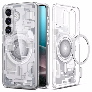 Spigen Ultra Hybrid Mag MagSafe suojakuori Samsung Galaxy S26:lle Zero One valkoinen