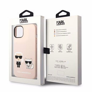 Karl Lagerfeld KLHMP14MSSKCI iPhone 14 Plus 6.7 kovakuori vaalea vaaleanpunainen / vaalea vaaleanpunainen Silicone Karl & Choupette Magsafe
