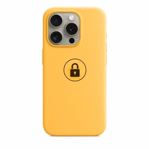 Puhelimen suojakuori "Silicone Case v2" mallille iPhone 15 Pro Max / Sunshine / pakkauksessa