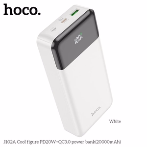 Varavirtalähde (f) Hoco 20000 mAh QC3.0 PD 3A 20W J102A valkoinen