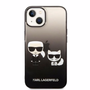 Karl Lagerfeld KLHCP14MTGKCK iPhone 14 Plus 6.7 kovakuori musta / musta Gradient Ikonik Karl & Choupette
